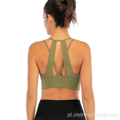 Sutiã de cinta de espaguete Yoga Sports Bra